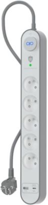 Force Power Parafoudre Lite 5 prises + USB A+C 800J 1.5m EU