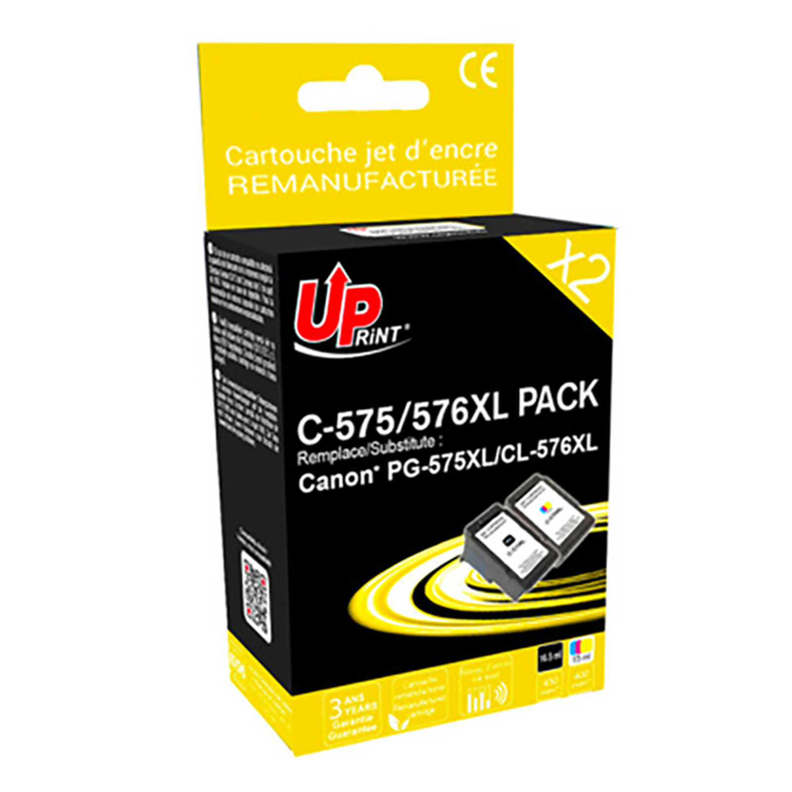 UPrint Pack cartouches compatibles Canon PG-575XL /CL-576XL C-575XL/CJ-576XL (Noir/Couleur)
