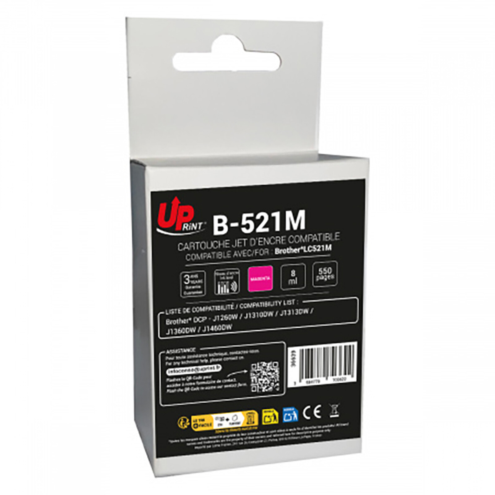 UPrint cartouche B-521M compatible Brother LC521 (Magenta)