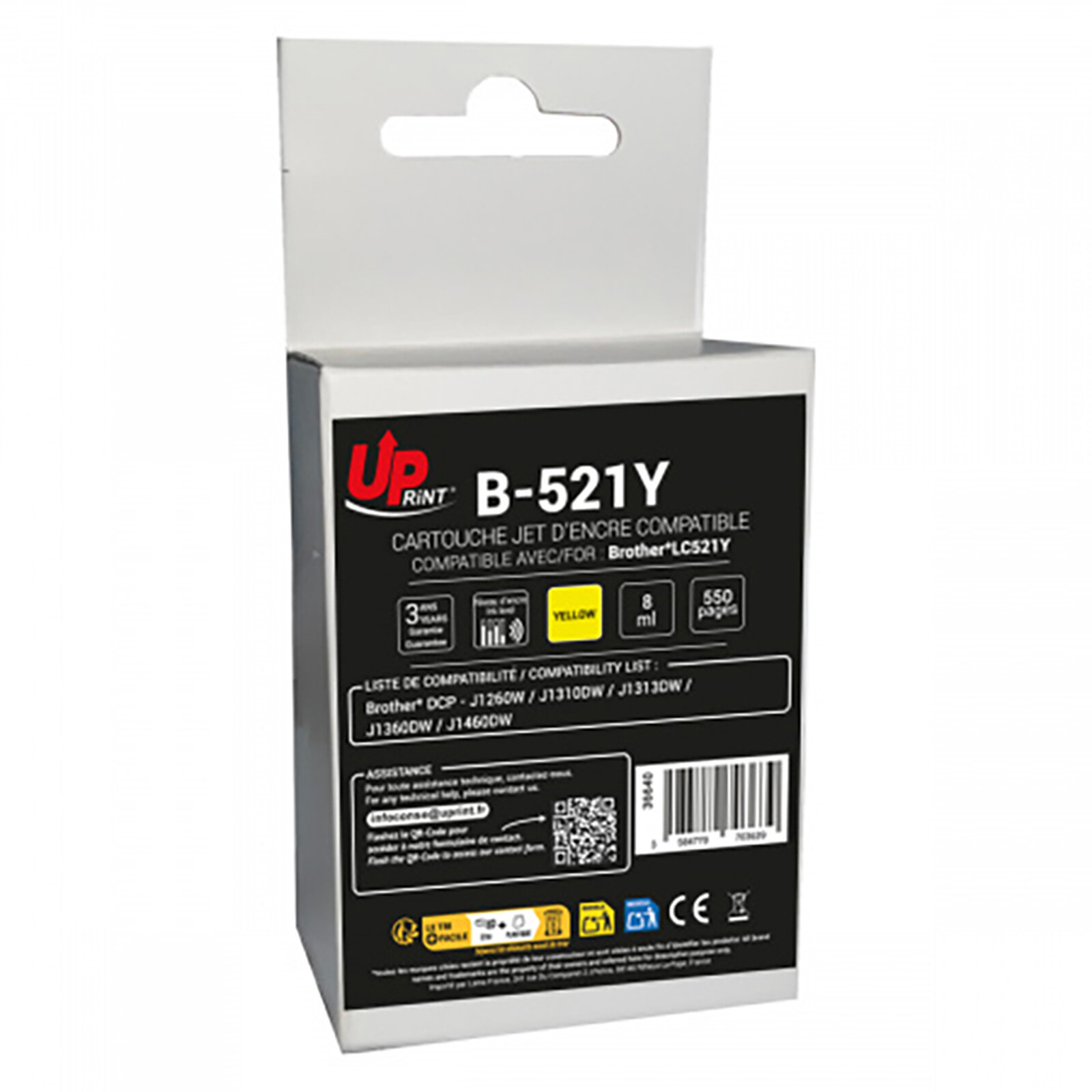 UPrint cartouche B-521Y compatible Brother LC521 (Jaune)