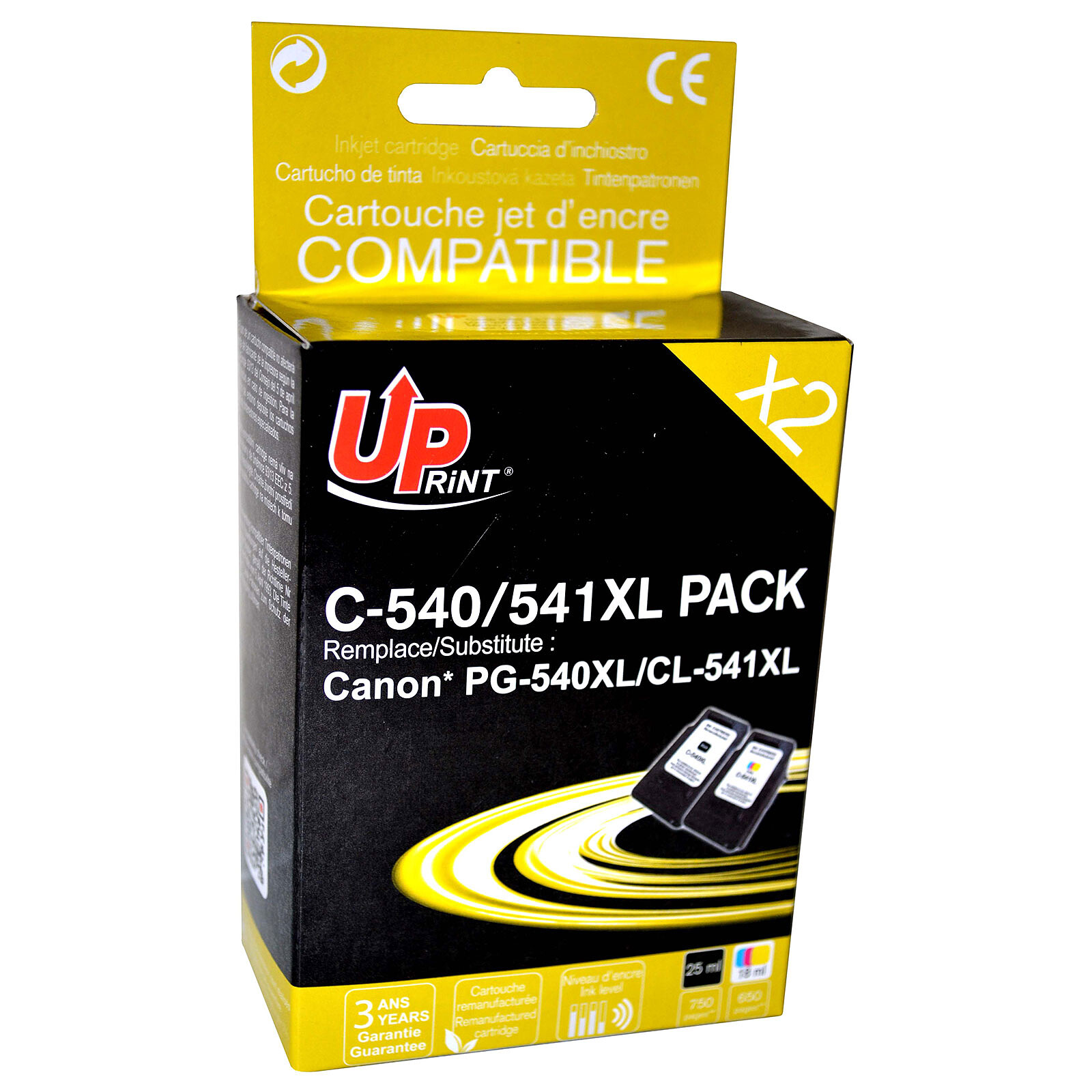 UPrint pack compatible Canon PG-540XL / CL-541XL (noir + couleur)