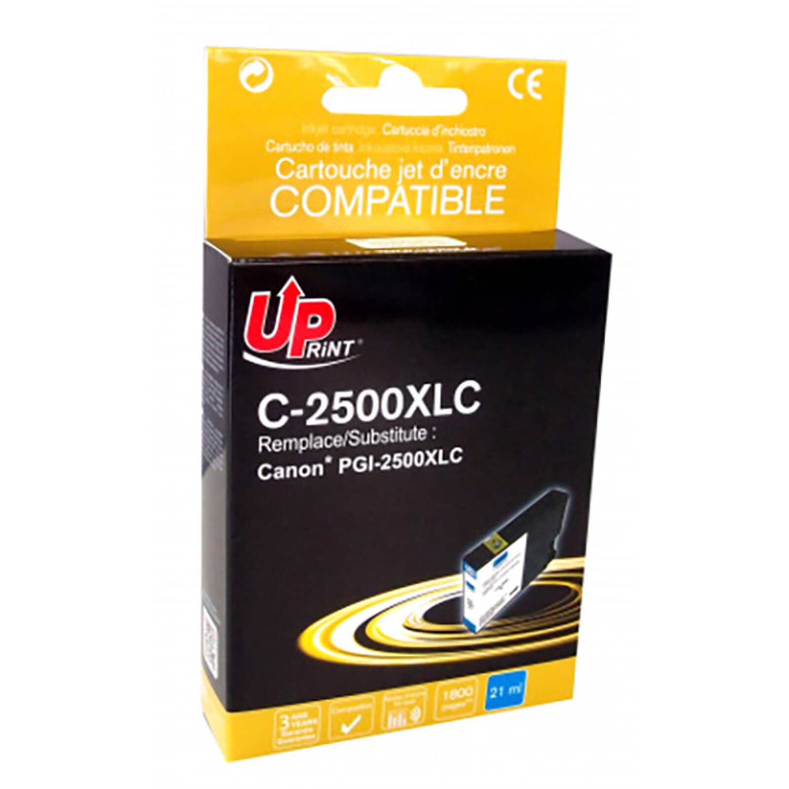 UPrint C-2500XLC Cartouche compatible Canon PGI-2500XLC (Cyan)