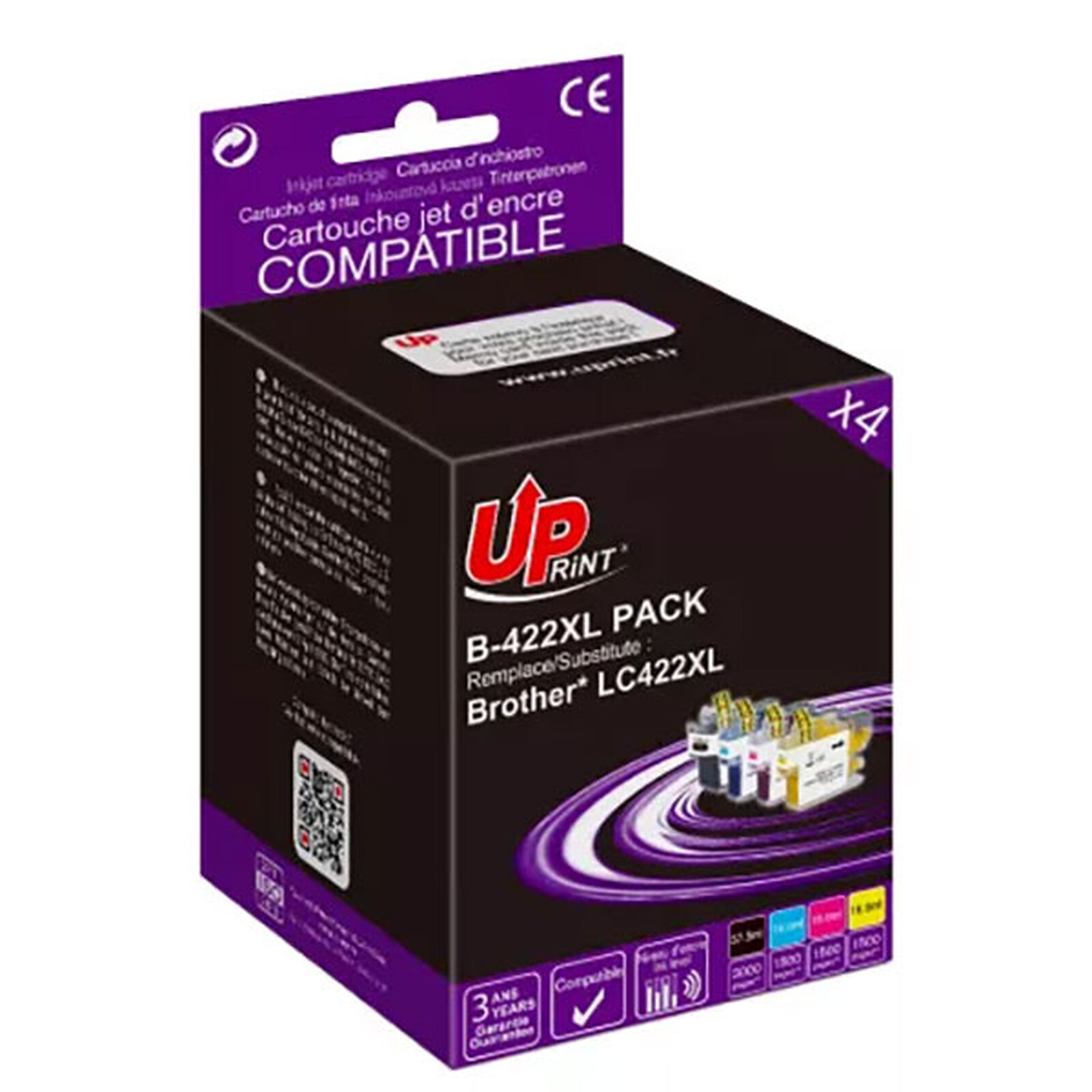 UPrint Pack de 5 Cartouches compatibles Brother LC422XL