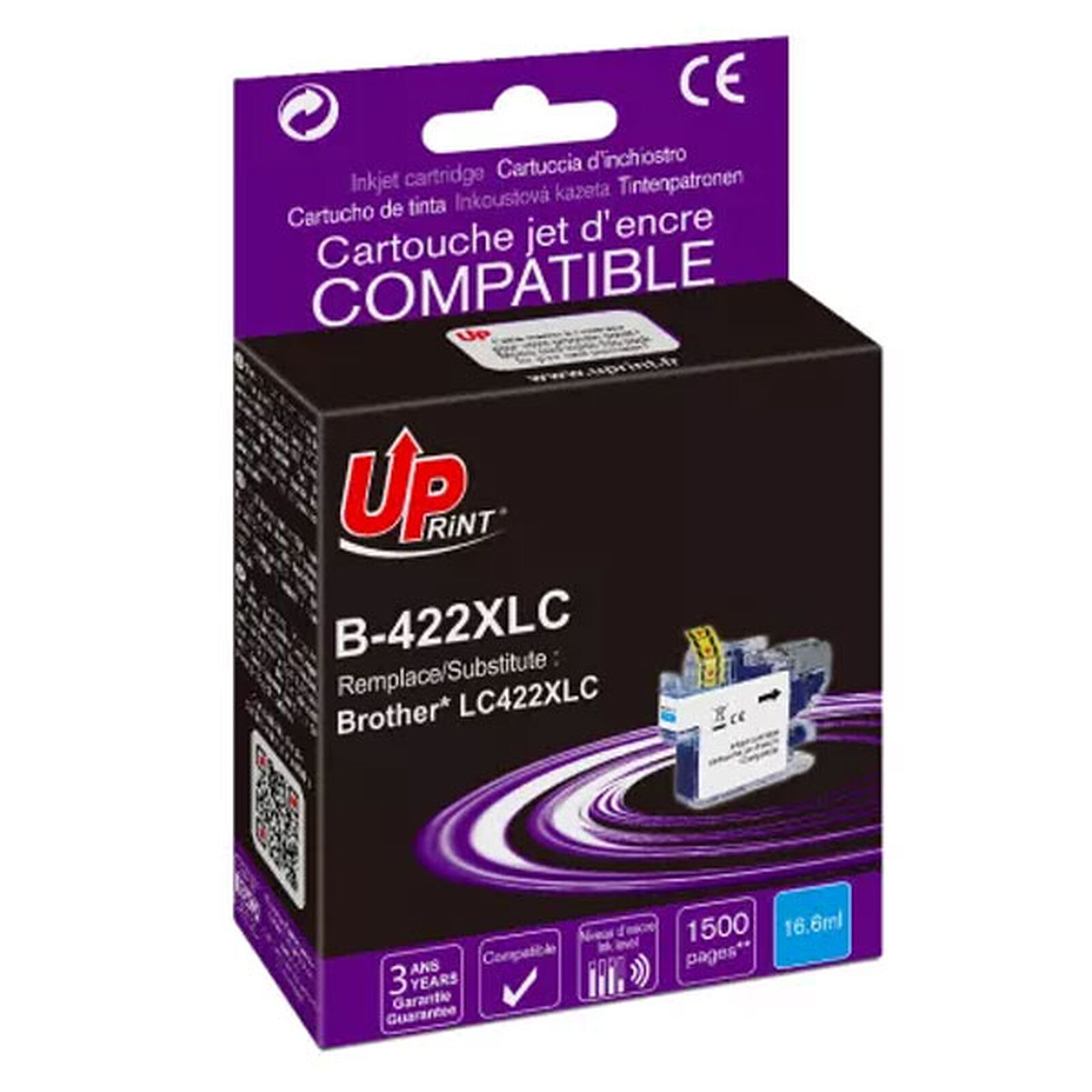UPrint Cartouchecompatible Brother LC422XL (Cyan)
