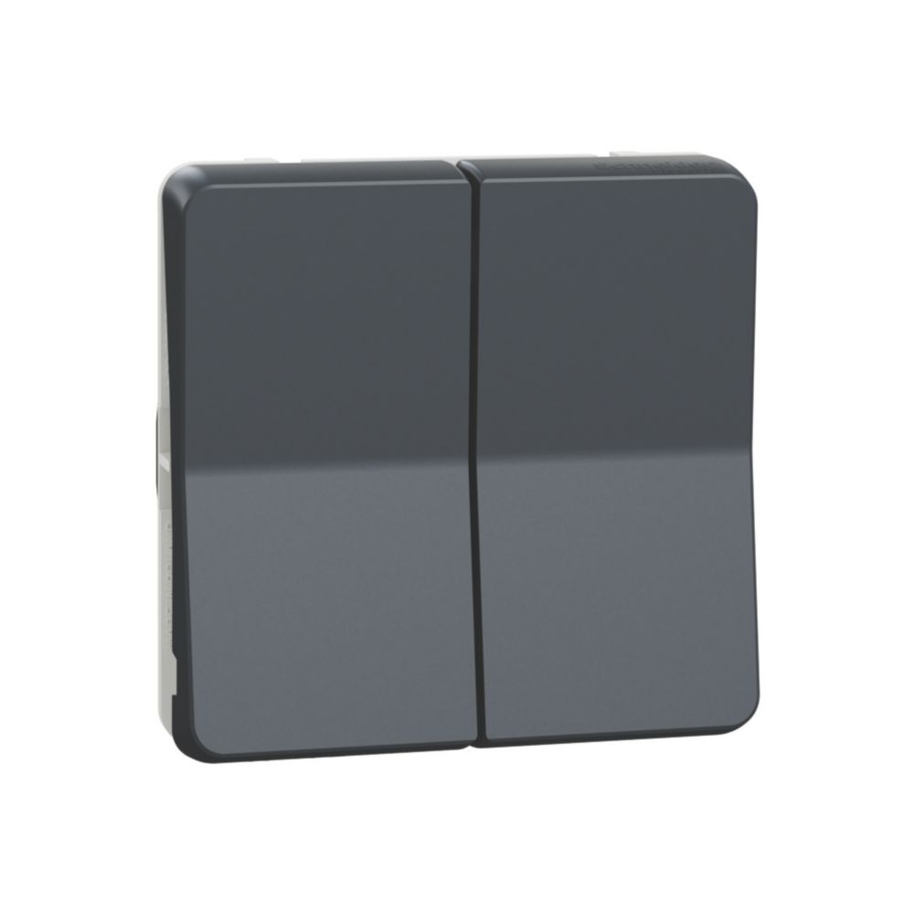 Schneider Boutons double va-et-vient étanche composable Mureva 1 poste gris Schneider