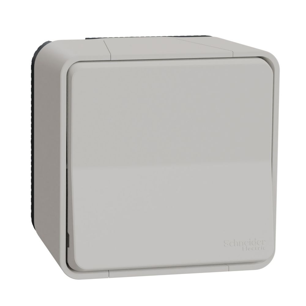 Schneider Poussoir étanche complet Mureva 1 poste blanc Schneider