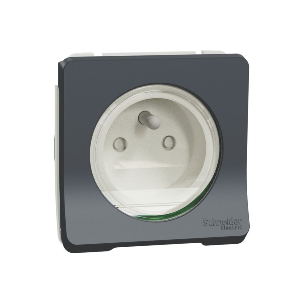 Schneider Prise terre étanche composable Mureva 1 poste gris Schneider