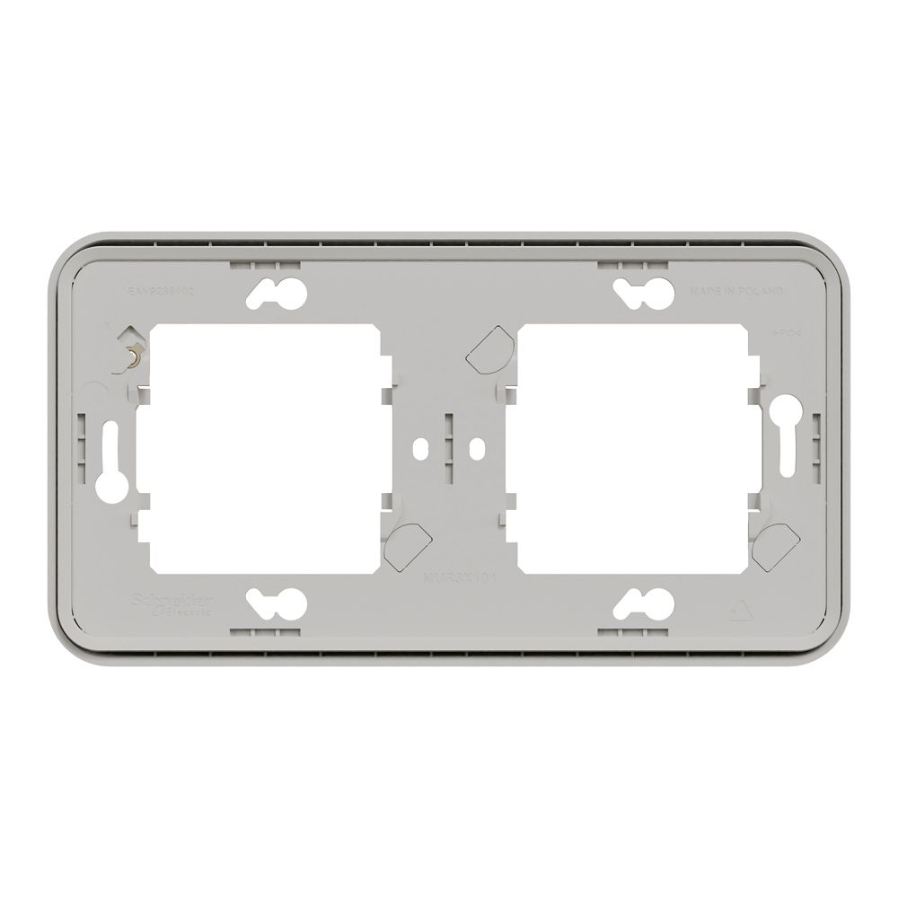 Schneider Cadre horizontal encastré étanche Mureva 2 postes blanc Schneider