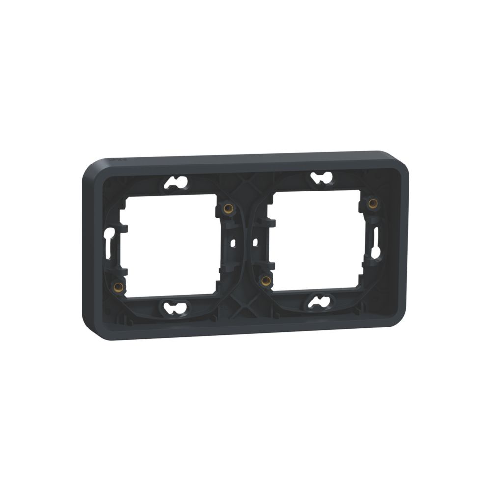 Schneider Cadre horizontal encastré étanche Mureva 2 postes gris Schneider