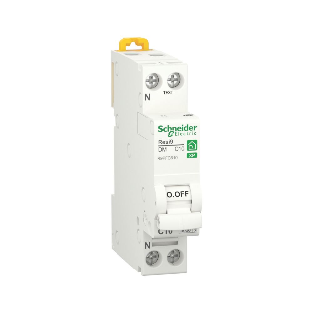 Schneider Disjoncteur 10A type C A vis 3kA 1P+N peignable Resi9 XP Schneider