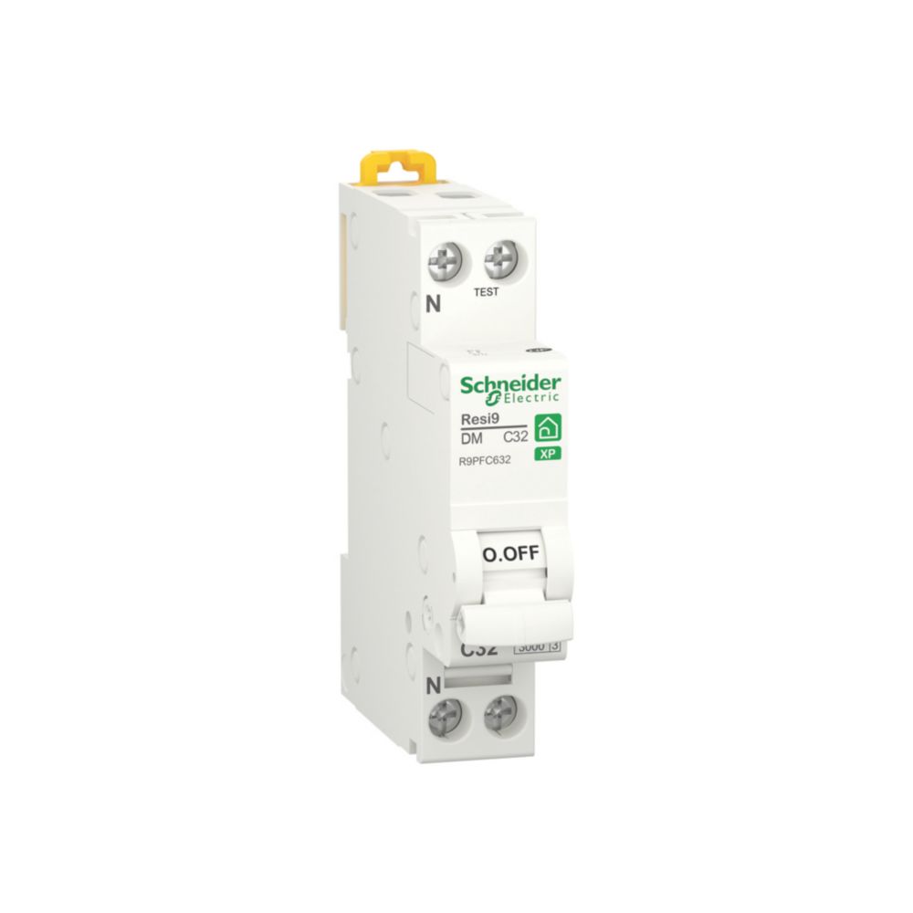 Schneider Disjoncteur 32A type C A vis 3kA 1P+N peignable Resi9 XP Schneider