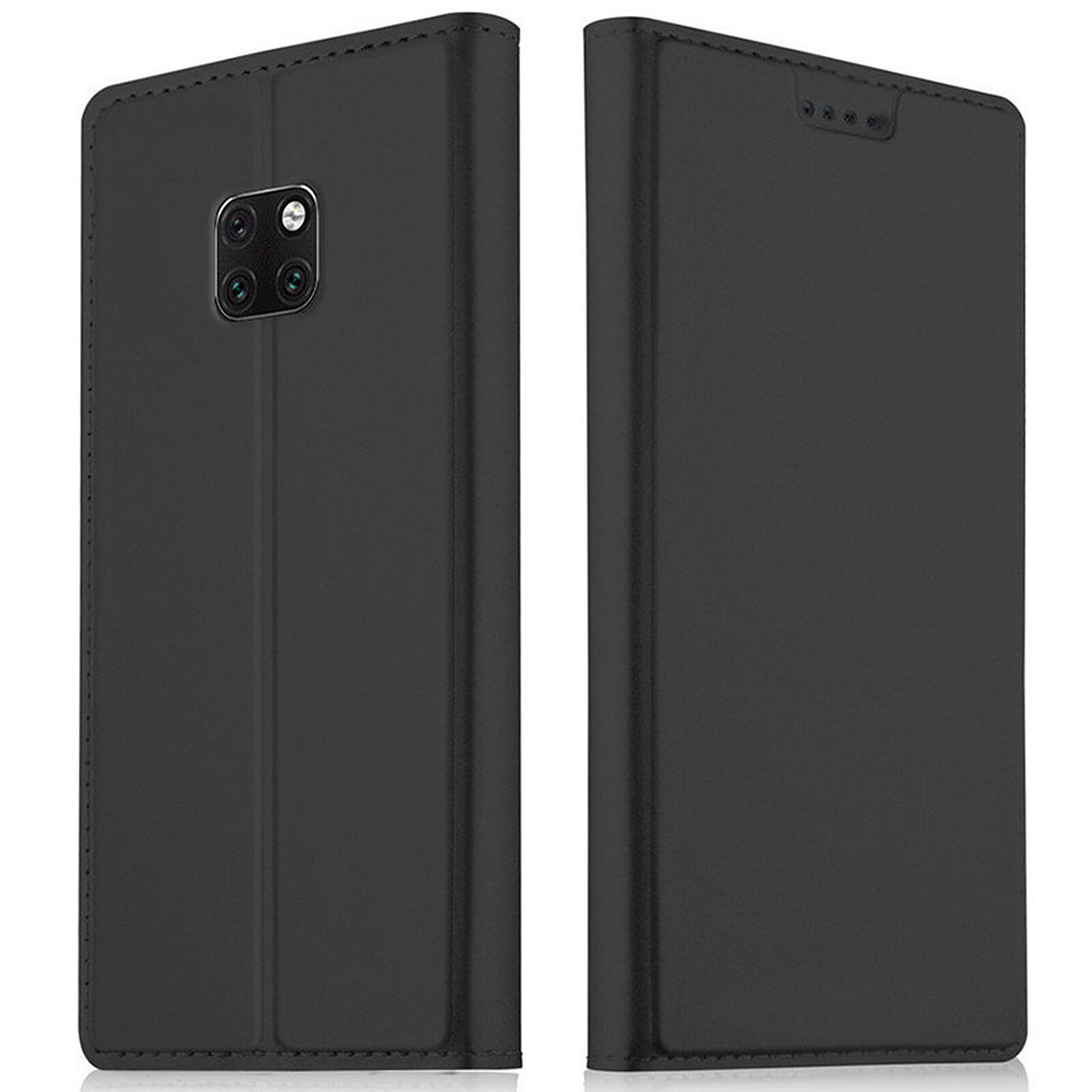 Akashi Etui Folio Porte Carte Noir Huawei Mate 20