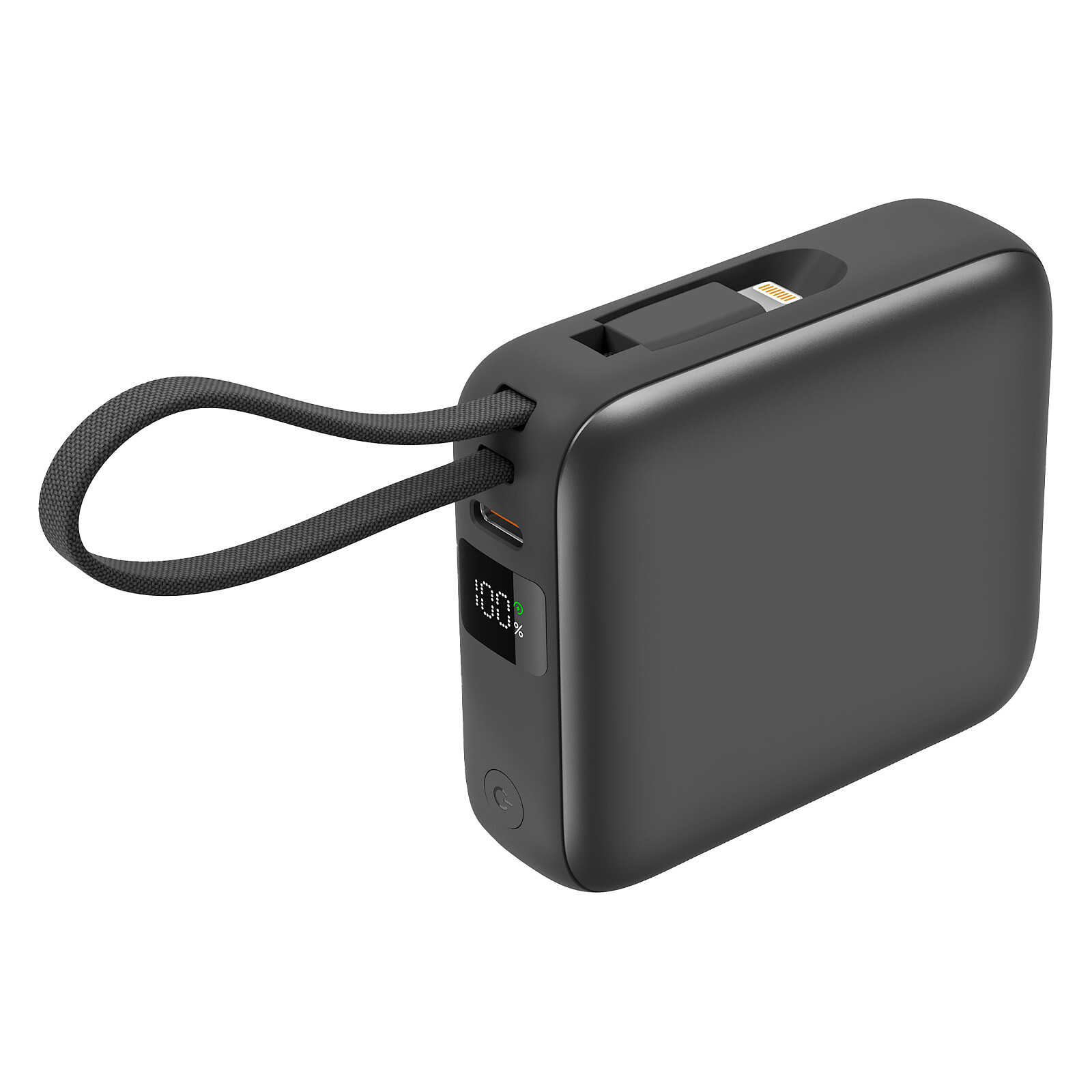 Akashi Batterie de Secours avec câbles USB-C et Lightning intégrés