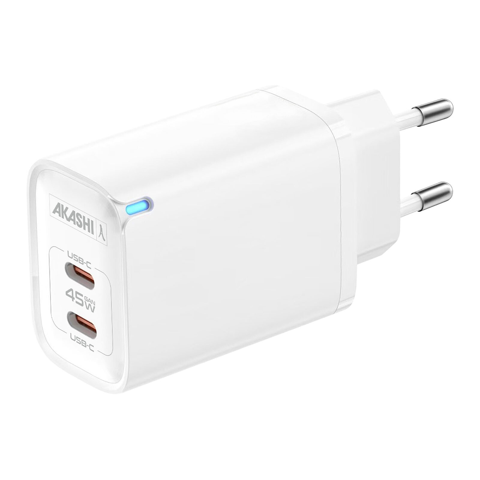 Akashi Chargeur Secteur Double USB-C GaN 45W