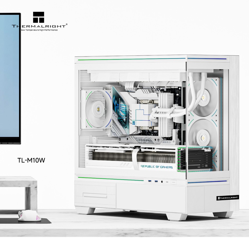 THERMALTAKE Boitier Moyen Tour ATX Thermalright TL-M10 RGB avec panneaux vitrés (Blanc)
