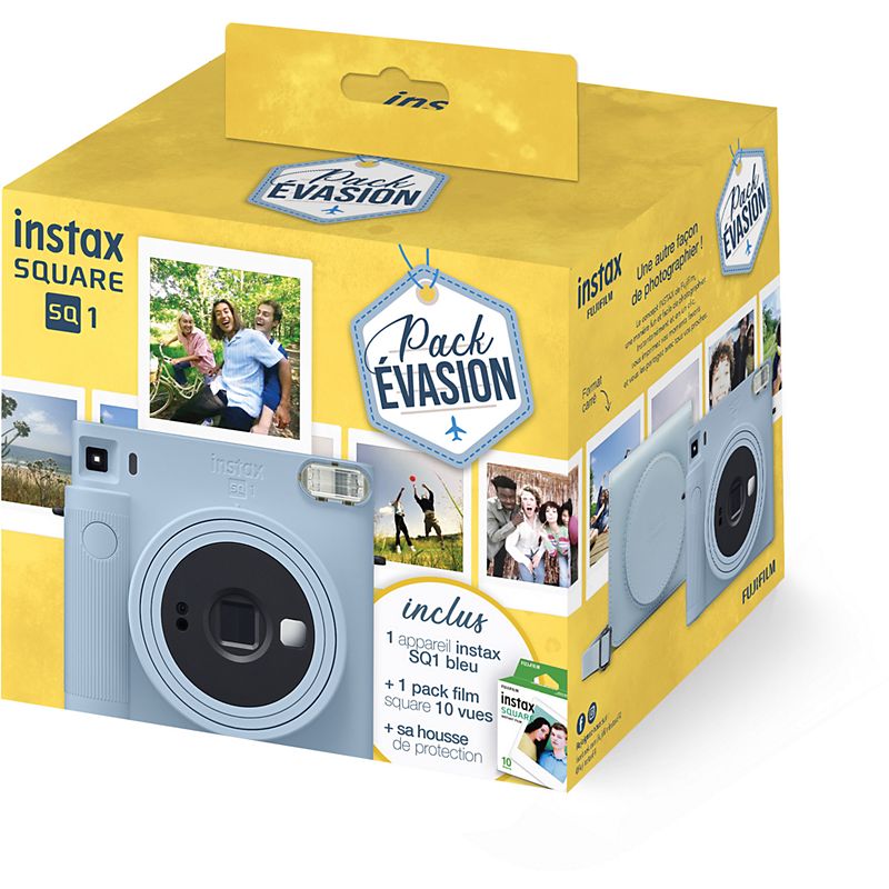 Fujifilm appareil photo instantane pack evasion sq1 bleu