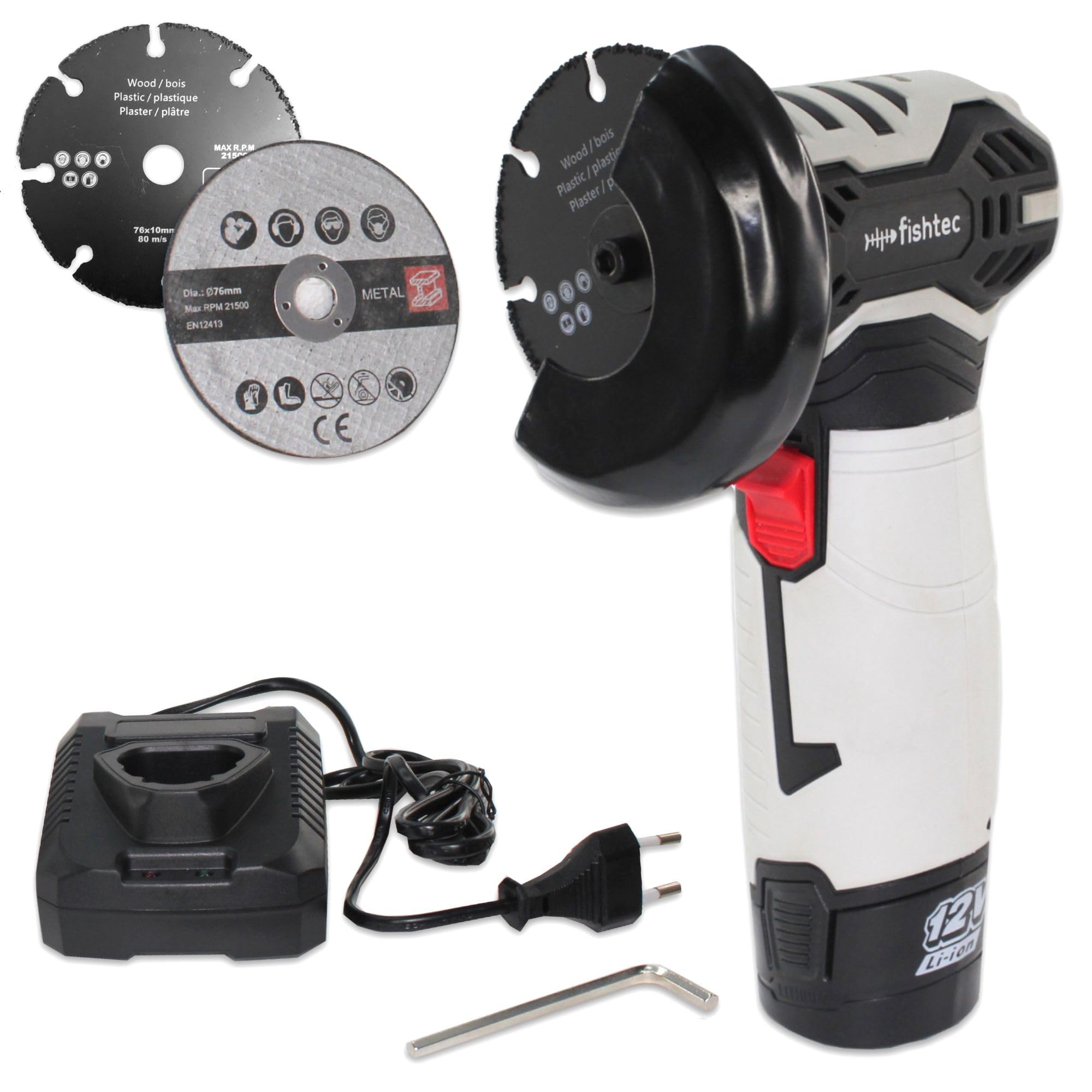 Fishtec meuleuse TCT 12.0 V avec batterie sans fil 1.5 Ah