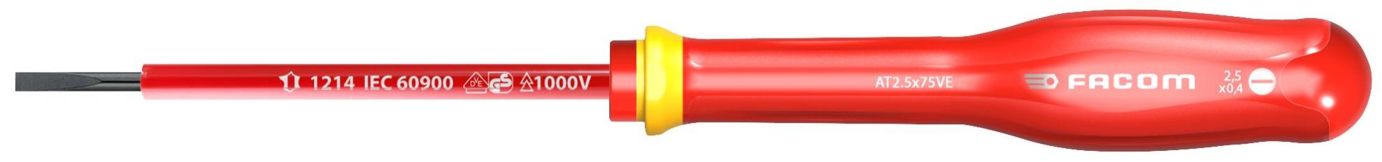 FACOM Tournevis Protwist isolé 1000V Plat 2,5x50 mm