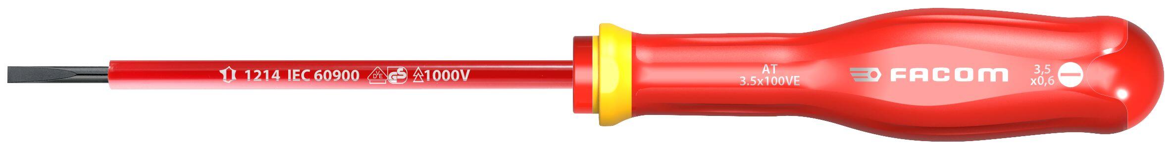 FACOM Tournevis Protwist isolé 1000V Plat 3,5x100 mm