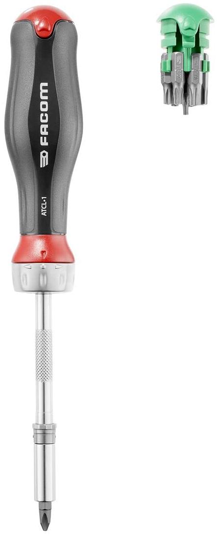 FACOM Tournevis porte-embouts à cliquet Protwist + 15 embouts