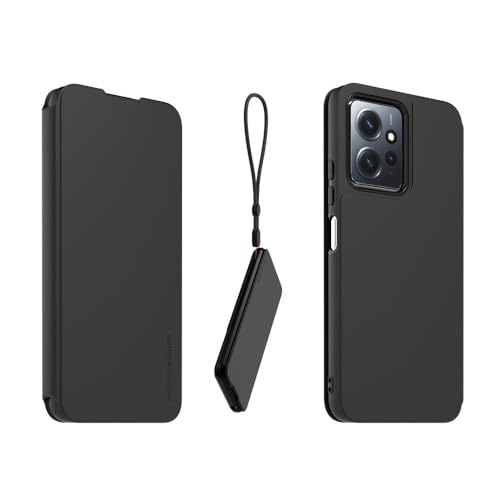 Made For Xiaomi Folio + dragonne pour Redmi Note 12 4G Noir