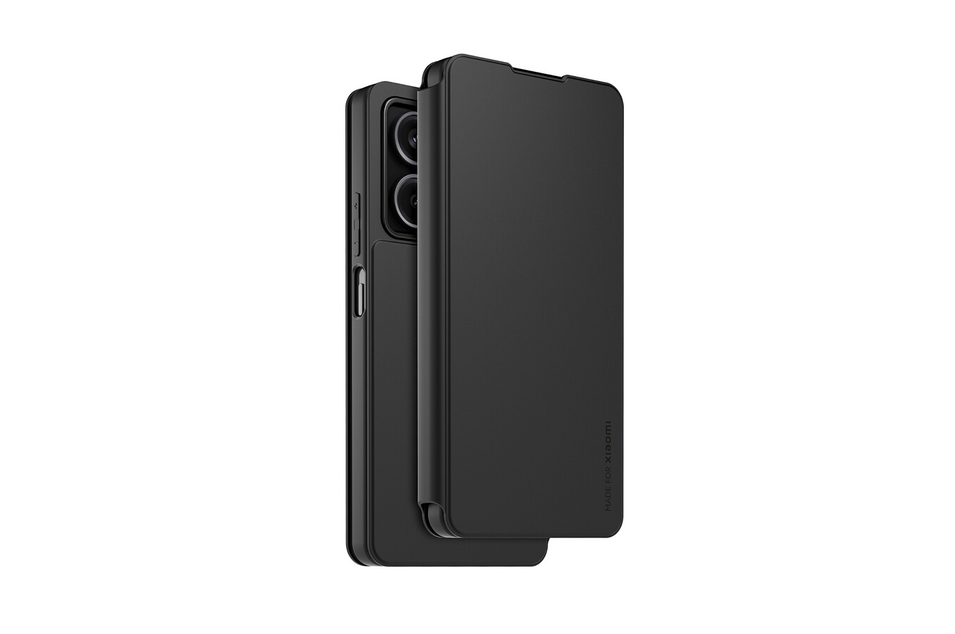 Made For Xiaomi Etui folio noir avec dragonne amovible pour Redmi Note 13 5G