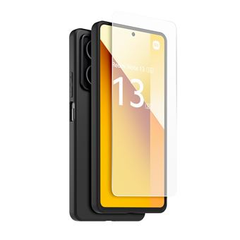 Made For Xiaomi Pack Coque arriere semi-rigide noir & Protege-ecran en verre trempe pour Redmi Note 13 5G