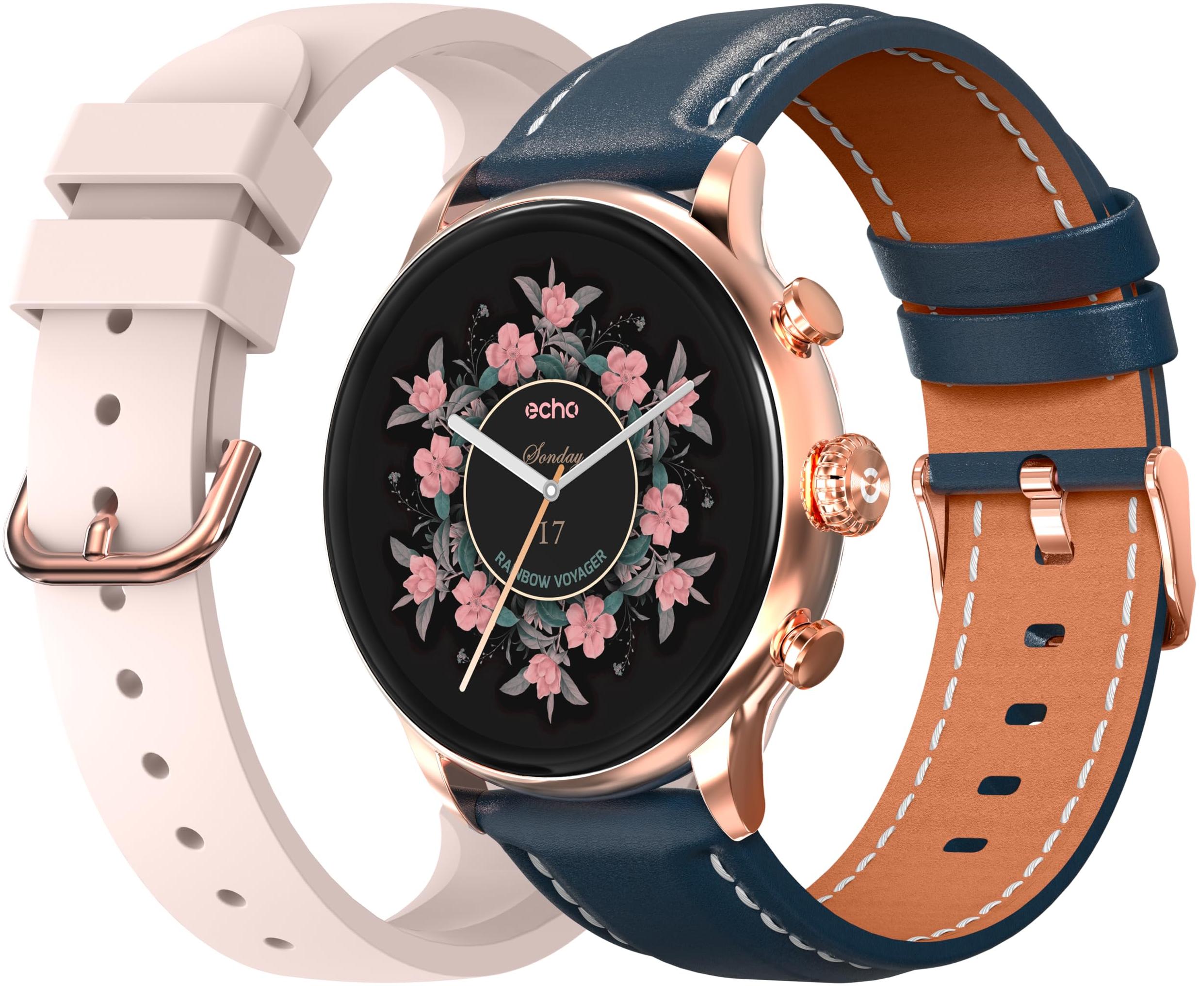Echo montre connectee rainbow voyager orrose silico+bleu cuir