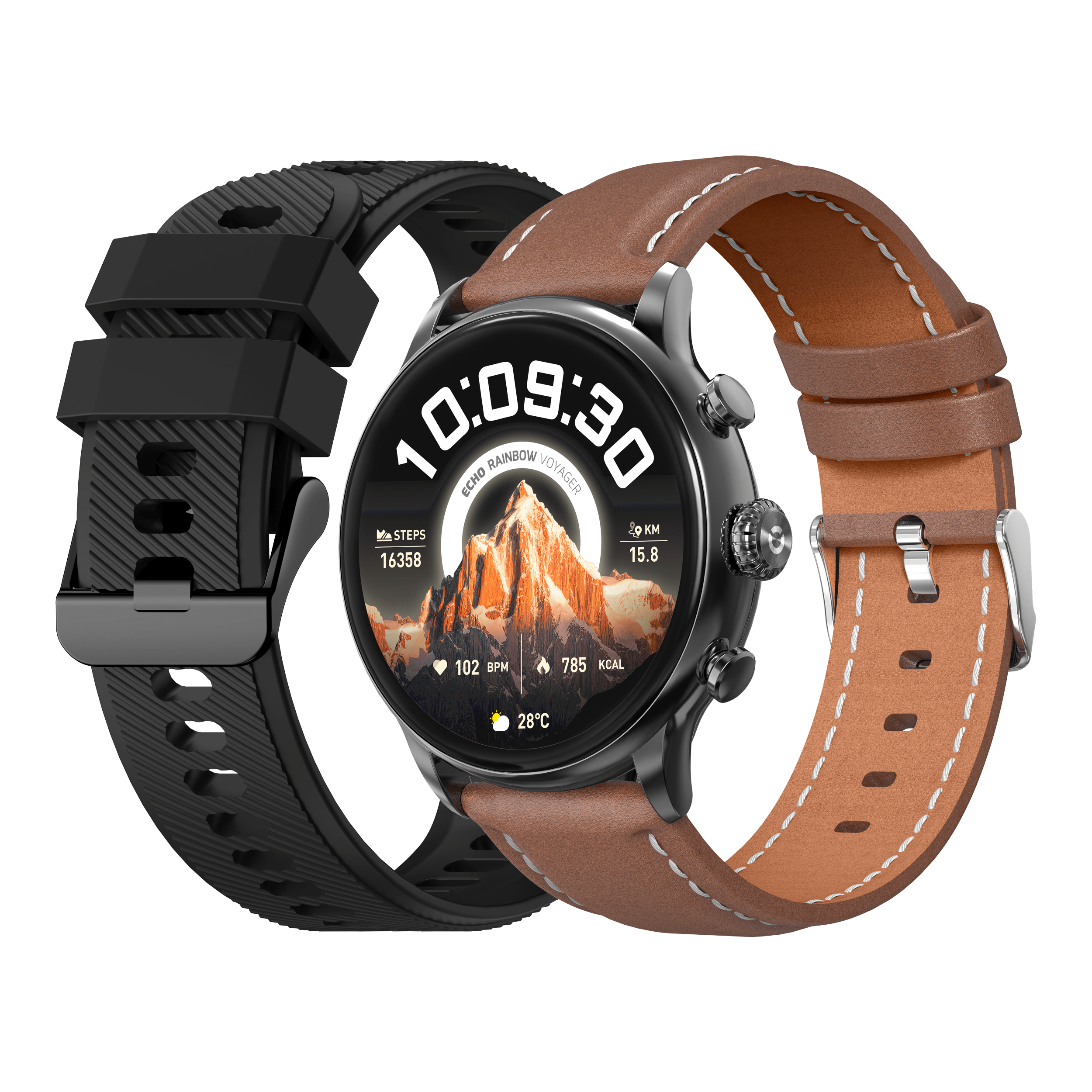 Echo Montre Connectée Rainbow Voyager Marron Cuir