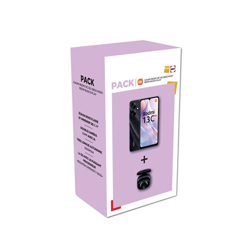 Xiaomi Pack Redmi 13C Noir 5G + Redmi Buds 6 Play