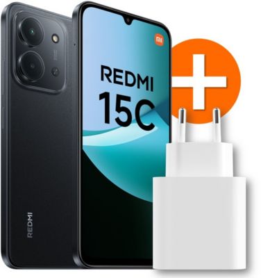 Xiaomi Smartphone Pack Redmi15C 256GoNoir 4G+coque+Chargeu