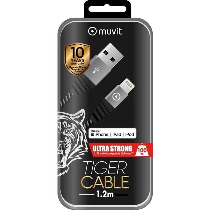 Muvit Câble Ultra Résistant TIGER USB / Lightning