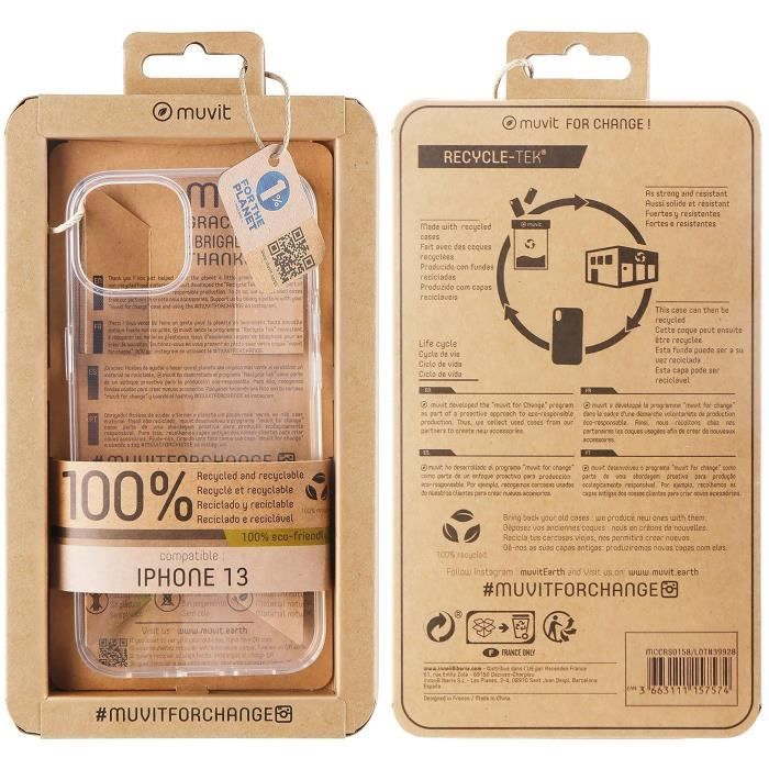 Muvit FOR CHANGE RECYCLETEK SOUPLE TRANSPARENTE IPHONE 13