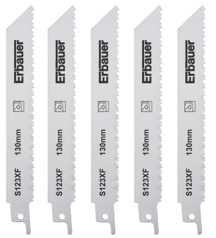 Erbauer Lot de 5 lames pour scie sabre 150mm S123XF