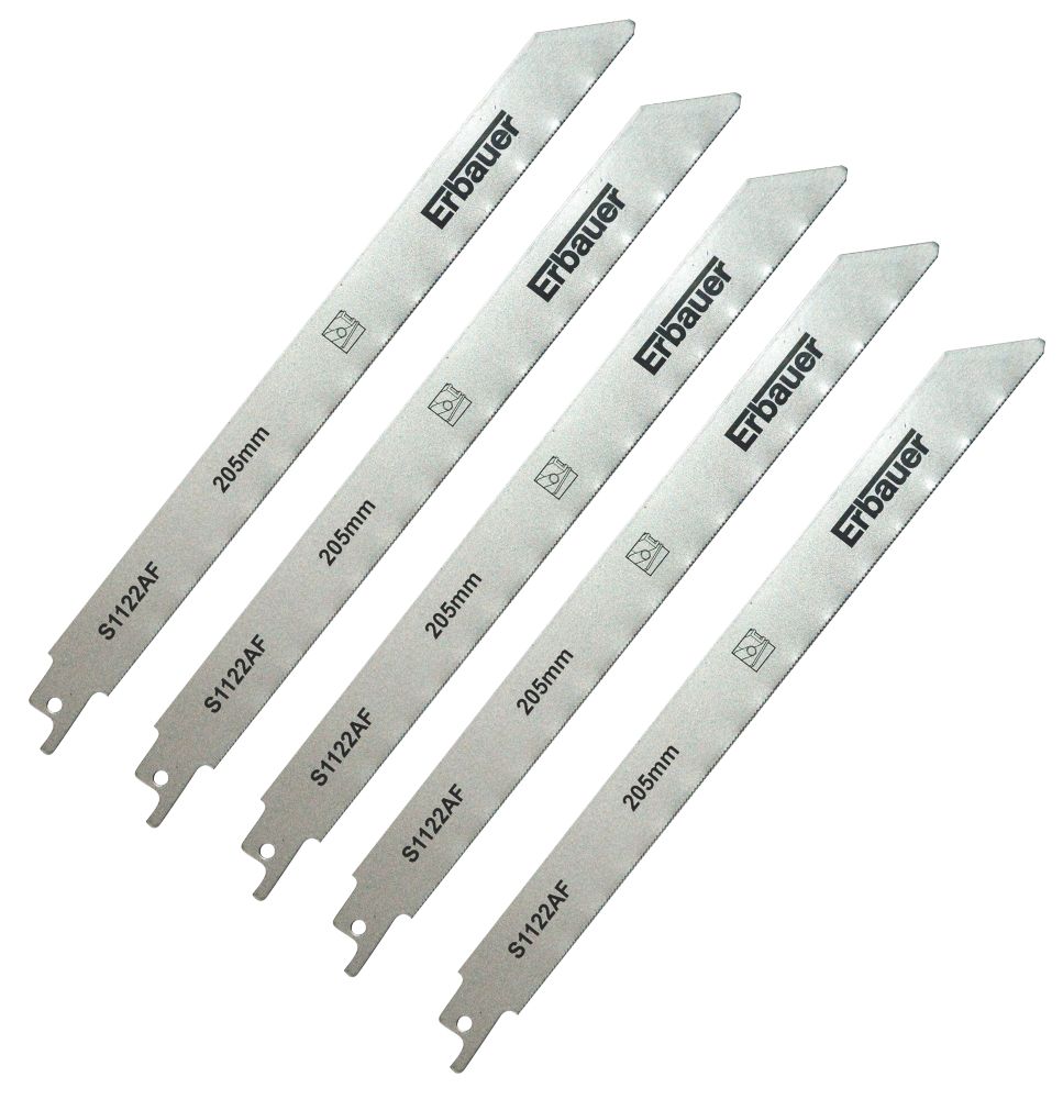 Erbauer Lot de 5 lames pour scie sabre 205mm S1122AF