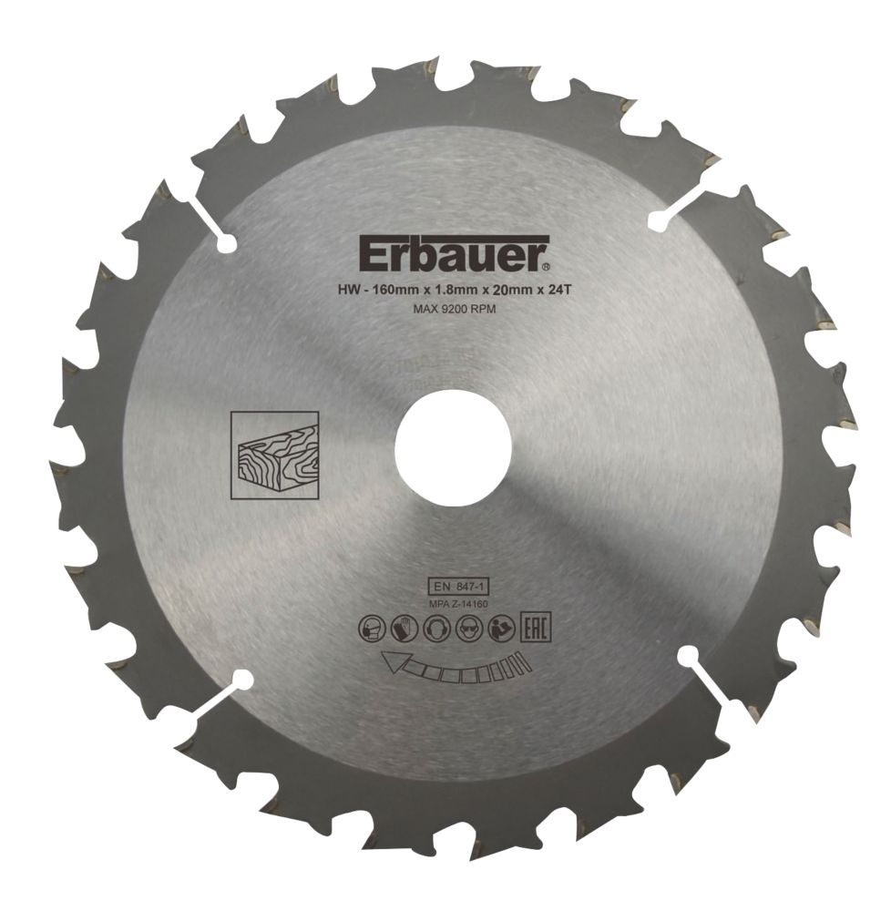 Erbauer Lame de scie circulaire TCT 160 x 20mm 24 dents