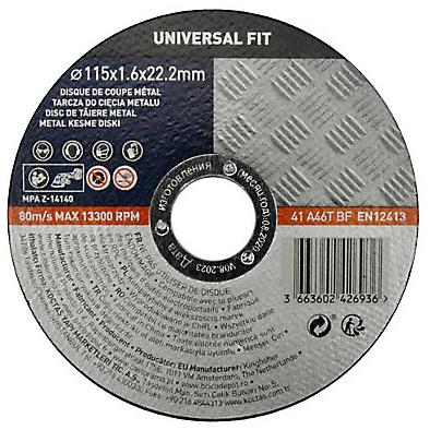 Universal Fit Disque de coupe métal 115x1,6x22,2 mm Universel fit