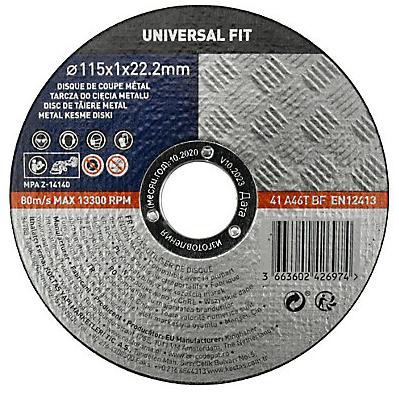 Universal Fit Disque de coupe métal 115x1x22,2 mm Universel fit