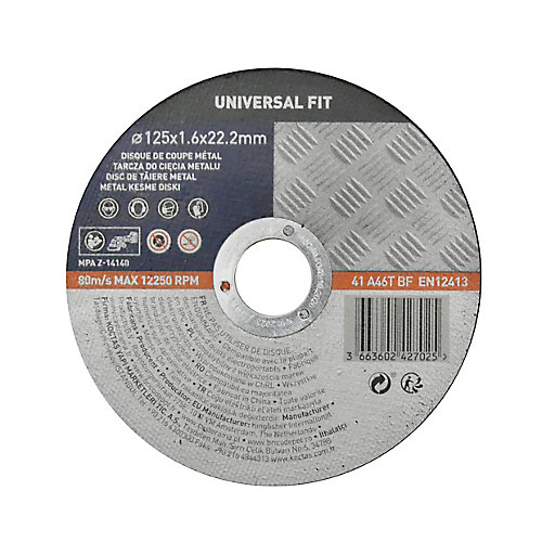 Universal Fit Disque de coupe métal 125x1,6x22,2 mm Universel fit