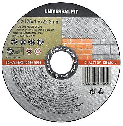 Universal Fit Disque de coupe multi 125x1,6x22,2 mm Universel fit