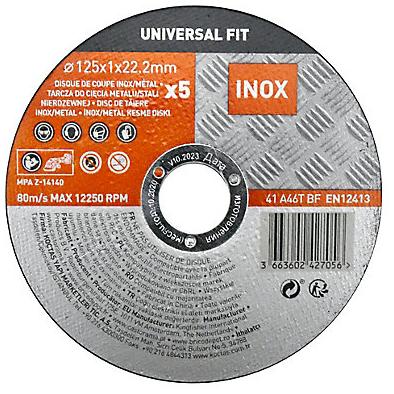 Universal Fit Disque de coupe métal/inox 125x1x22,2 mm Universel fit, 5 pièces