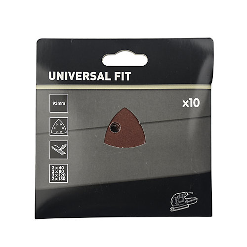 Universal Abrasif pour ponceuse delta 93 mm, 10 pièces