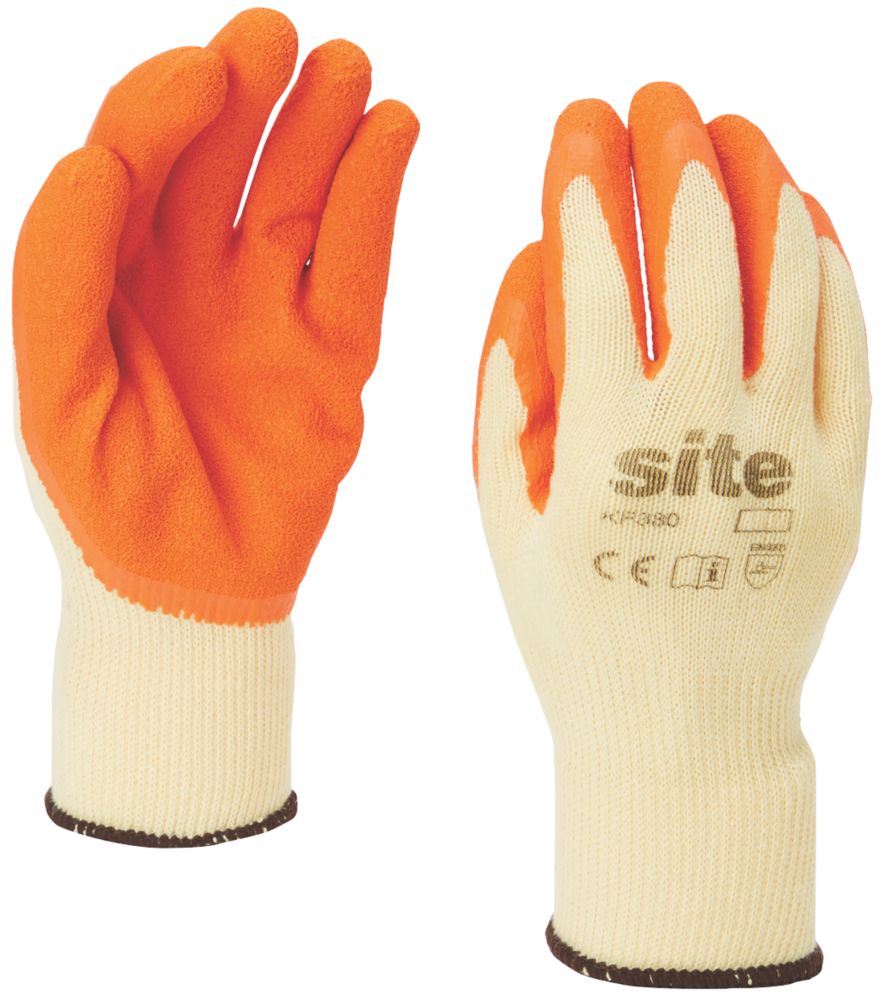 Site Gants de manutention en latex KF380 orange/jaune taille S