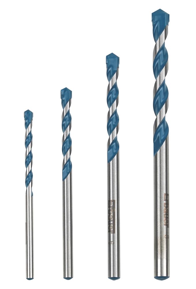 Erbauer Coffret de 4 forets multi matériaux queue droite