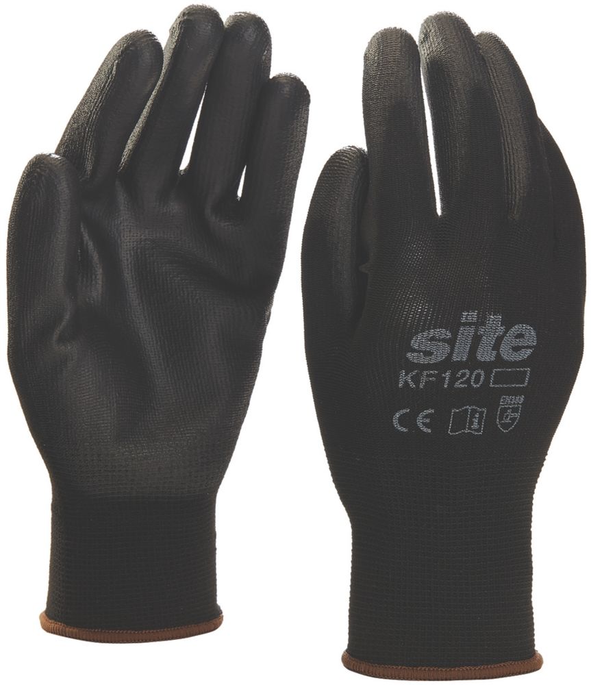 Site Gants de manutention en PU KF120 noirs taille XL