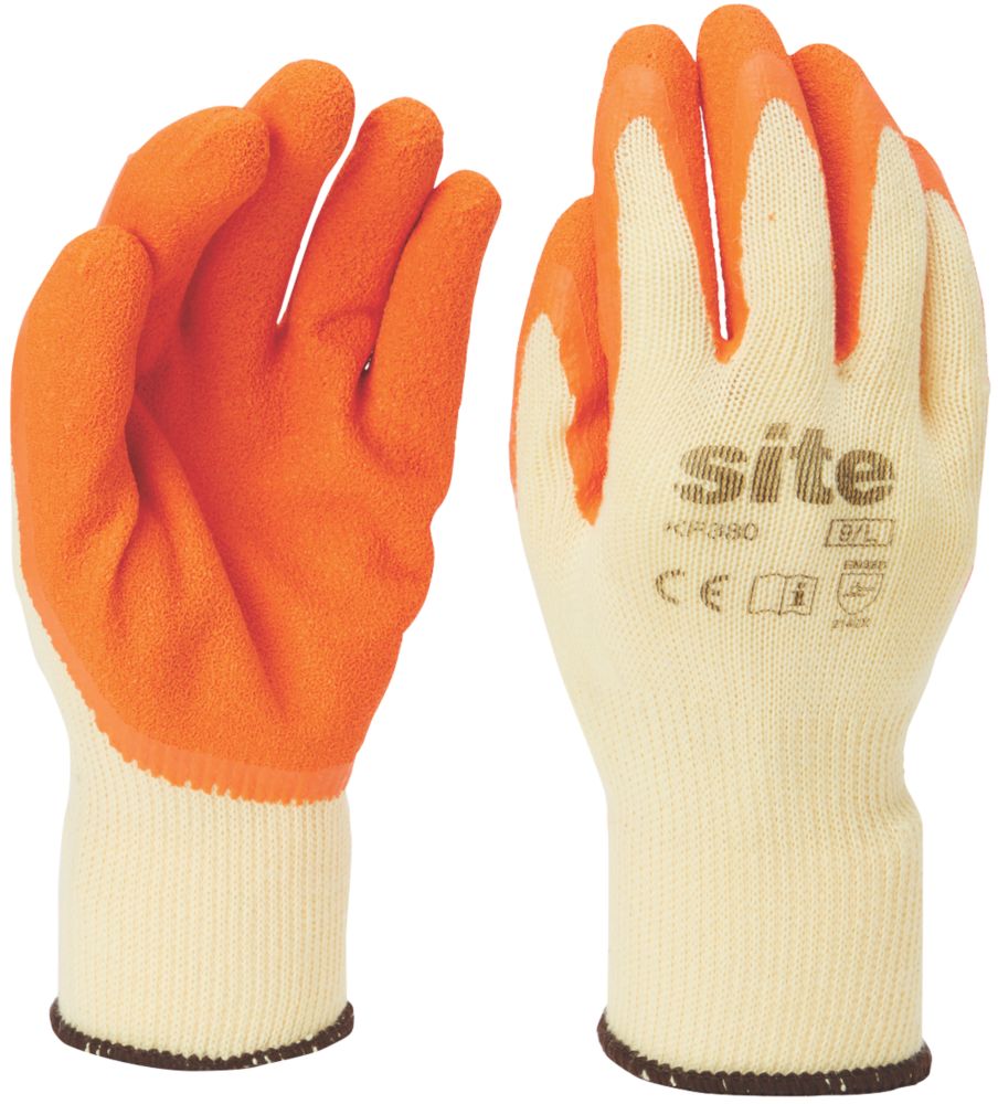 Site Gants de manutention en latex KF380 orange / jaune taille M