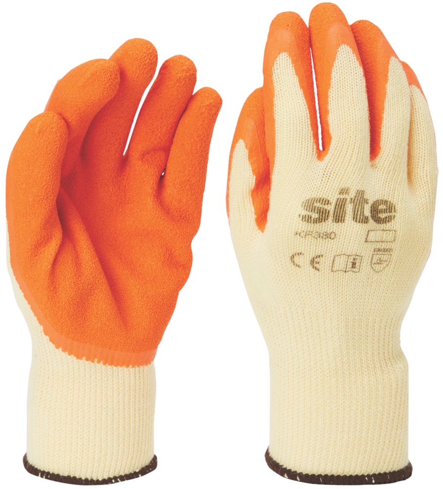 Site Gants de manutention en latex KF380 orange / jaune taille XL