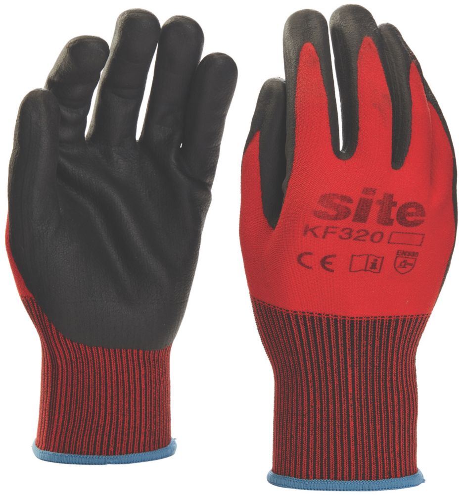 Site Gants de manutention en nitrile KF320 rouge / noir taille M