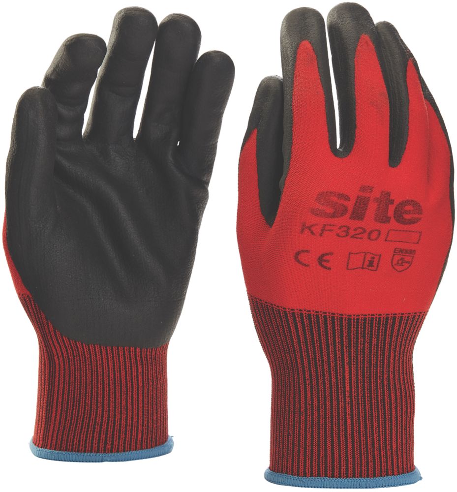 Site Gants de manutention en nitrile  KF320 rouge / noir taille XL