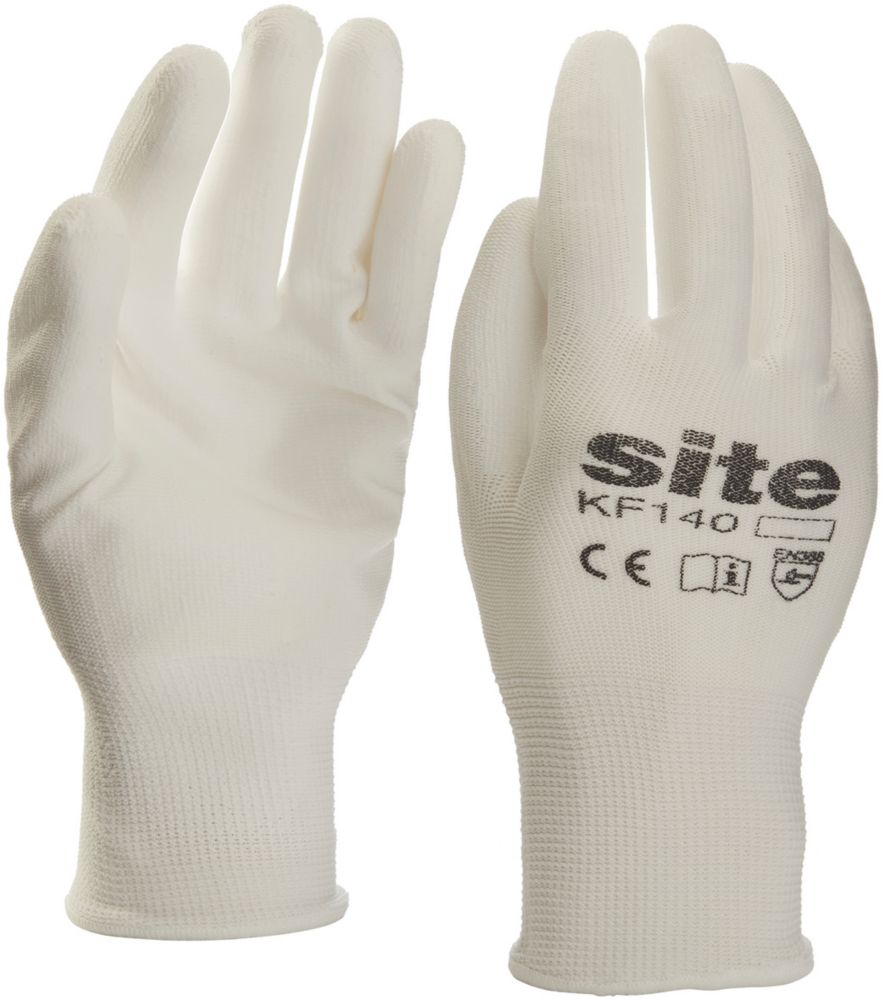 Site Gants de manutention en PU KF140 blancs taille L